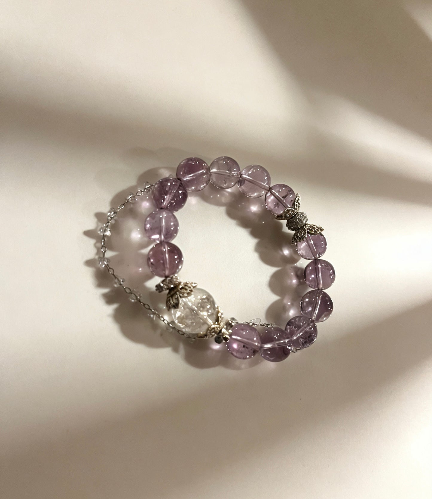 Amethyst & Clear Quartz Bracelet