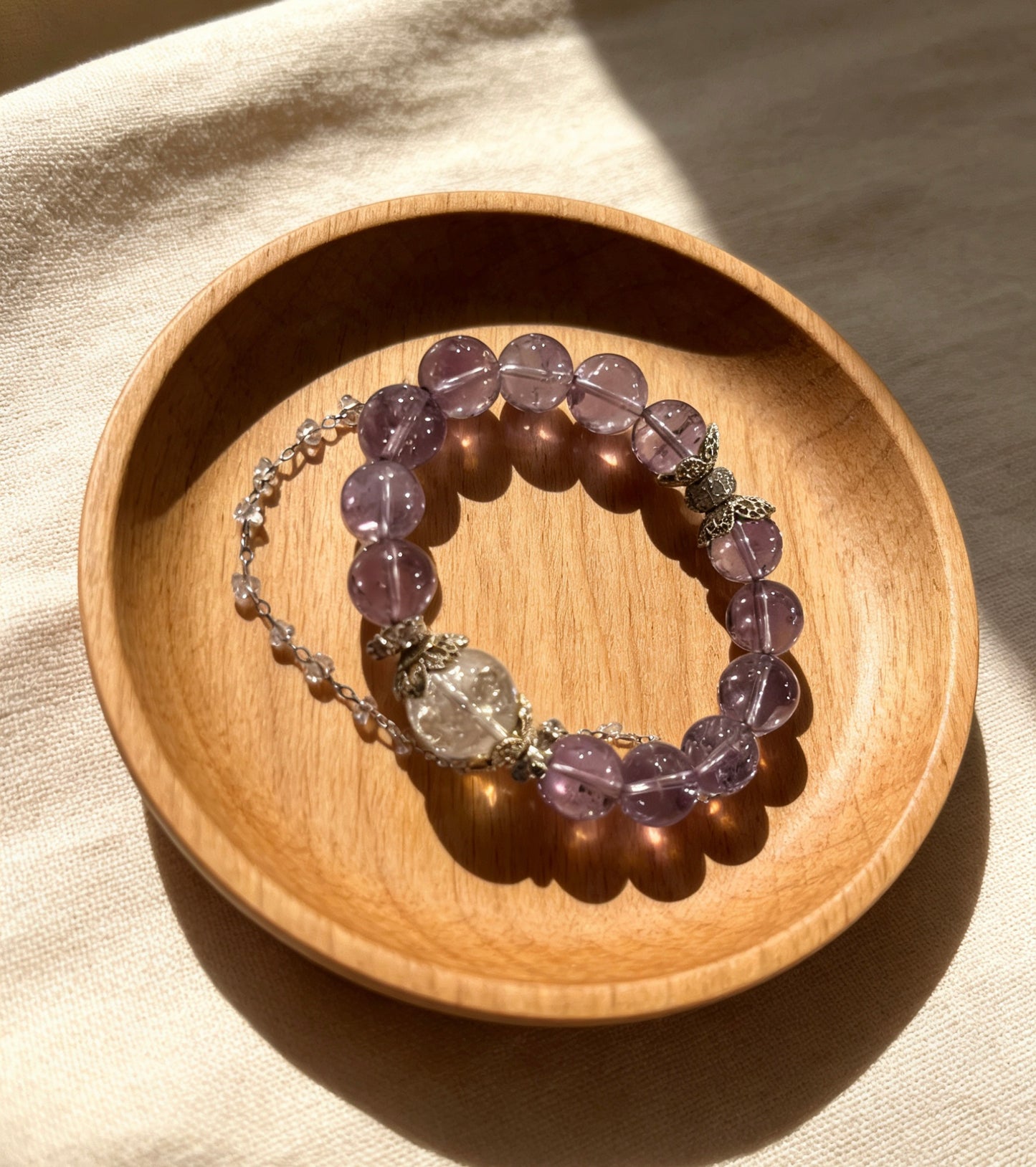 Amethyst & Clear Quartz Bracelet