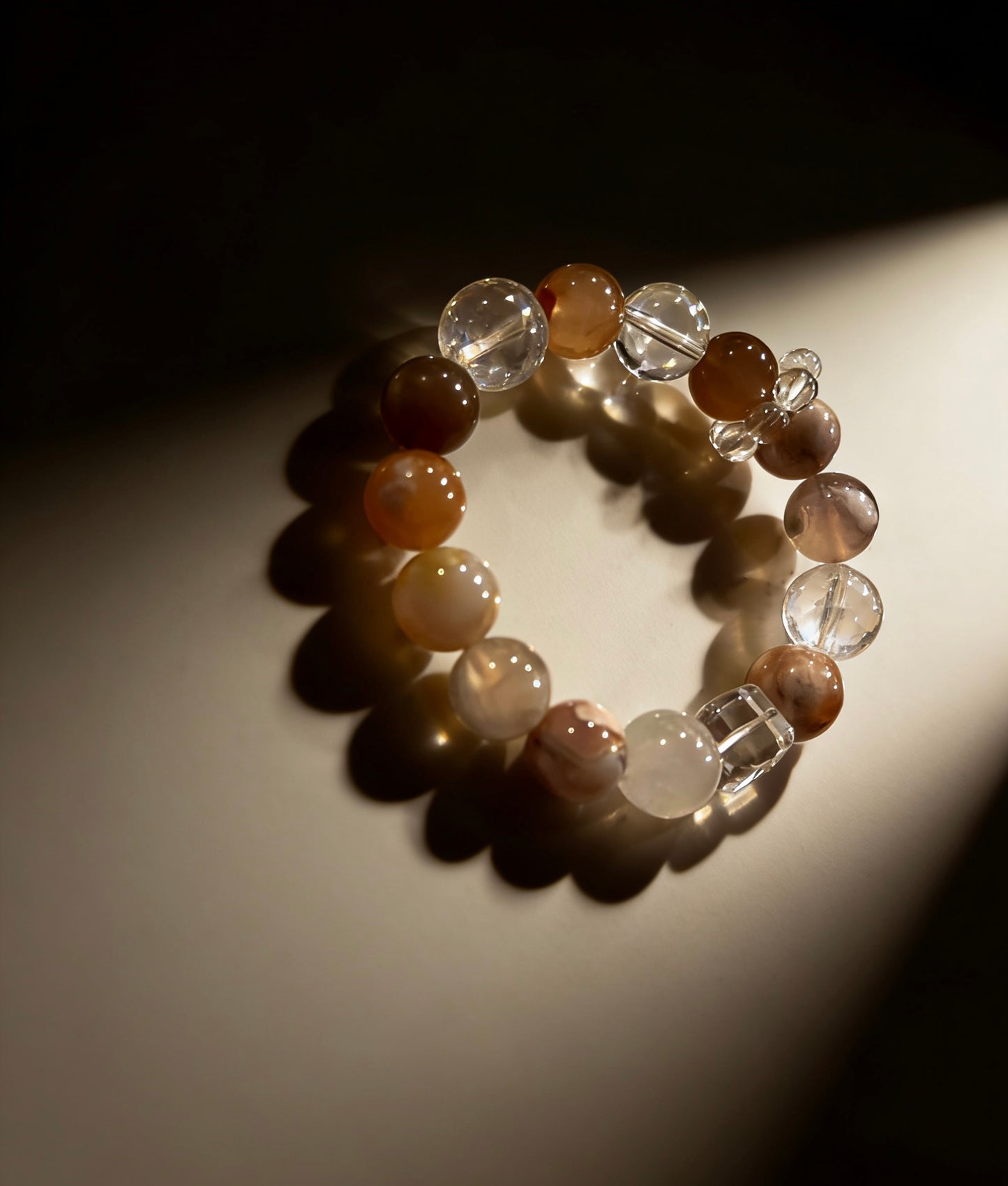 Soft Bloom Bracelet — Natural Sakura Agate Crystal Beaded Bracelet