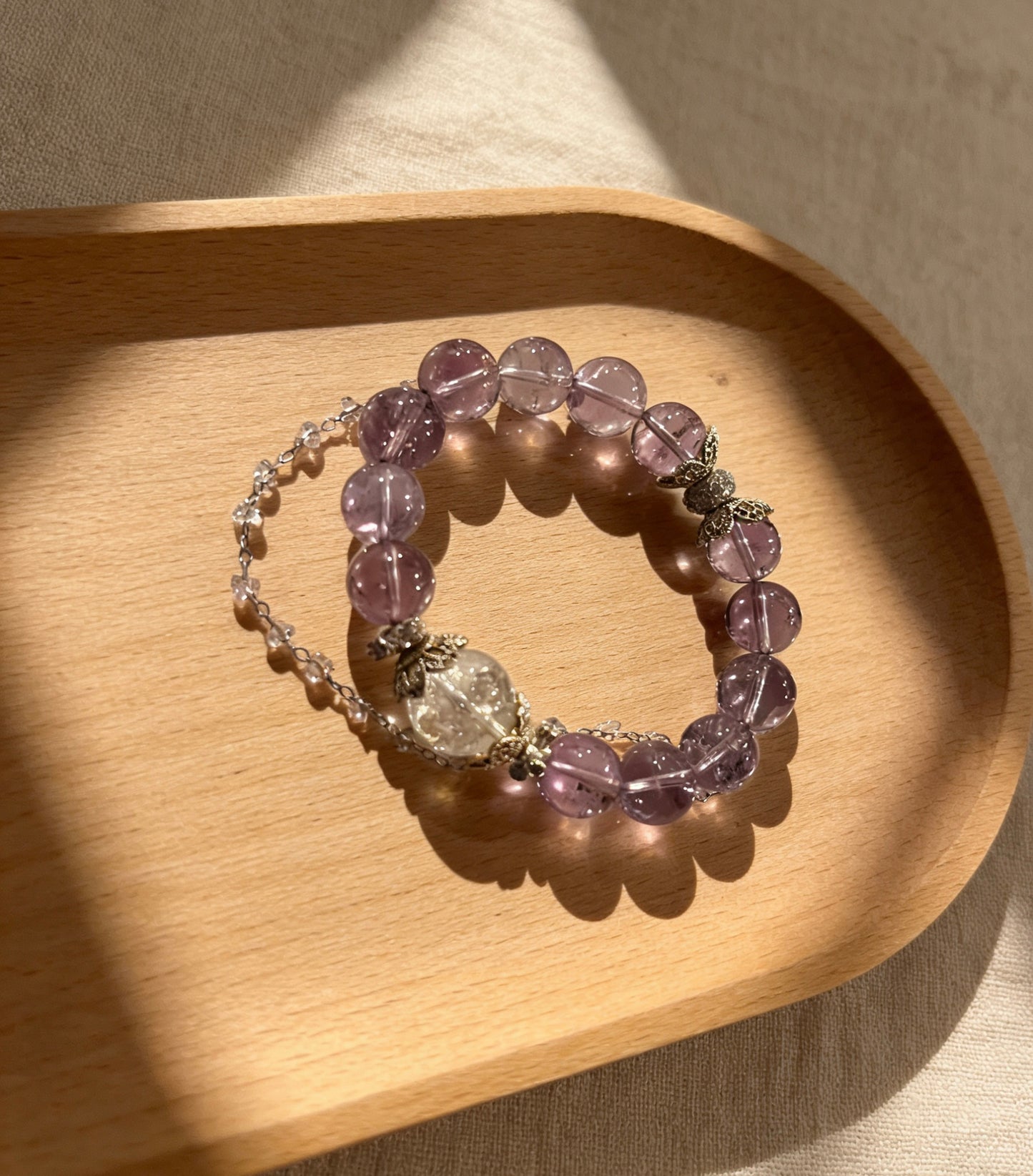 Amethyst & Clear Quartz Bracelet