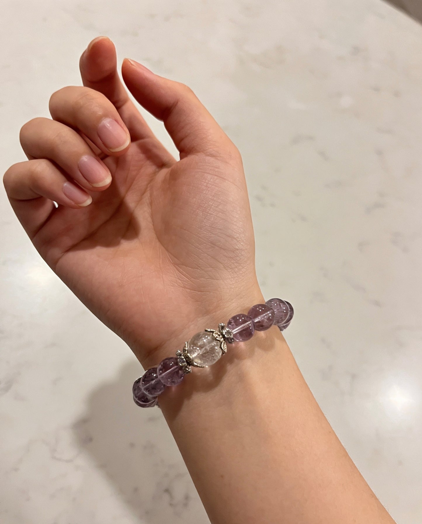 Amethyst & Clear Quartz Bracelet