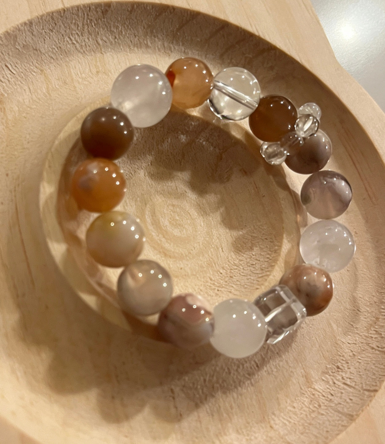 Soft Bloom Bracelet — Natural Sakura Agate Crystal Beaded Bracelet